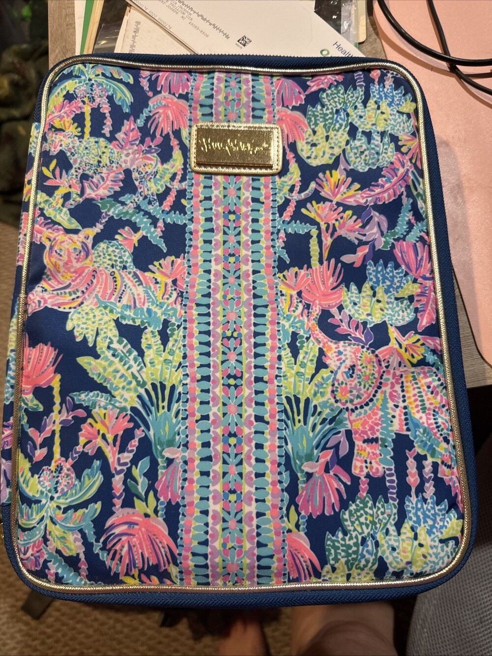 Lilly Pulitzer Folio Case Seen And Herd 10 X 13 Excellent Condition